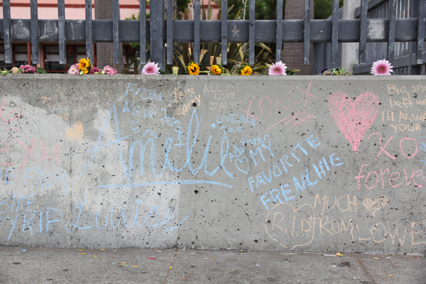Amelie's memorial at 6th and Folsom St.