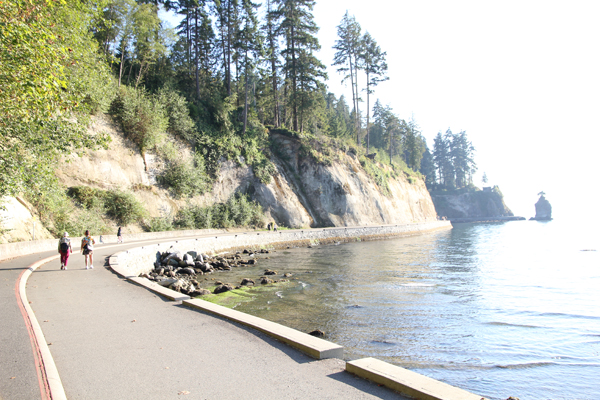 Bicycle route along Stanley Park.