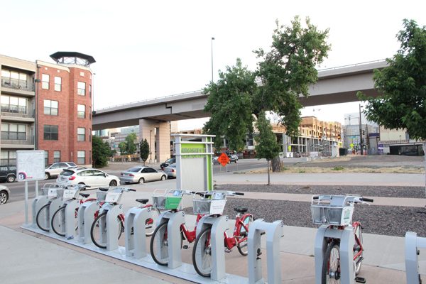 A bike share station is placed in Prospect neighborhood which is not completely finished.