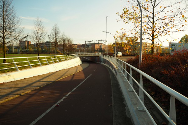 Many cycle tracks cut through the high traffic streets via tunnels like this one.